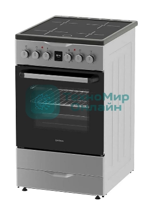 Плита электрическая DARINA PLS ECI241 616 1S серебристый, конфорок 4 электрических (индукционных), духовка 50 л, 50 см x 85 см x 60 см
