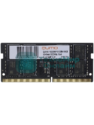 Оперативная память Qumo, DDR4, 16GB (1x16GB), 3200MHz, CL22, SO-DIMM