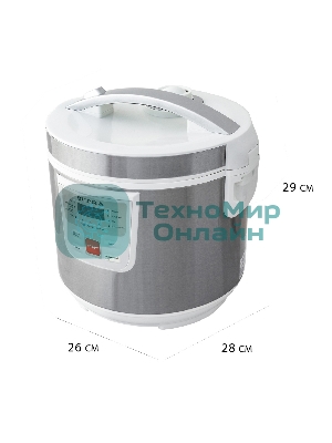 Мультиварка SUPRA MCS-4115 5 л, 900 Вт, 11 программ, серебристый/белый