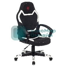 Кресло Zombie 10 черный/белый, экокожа, 120 кг, механизм качания