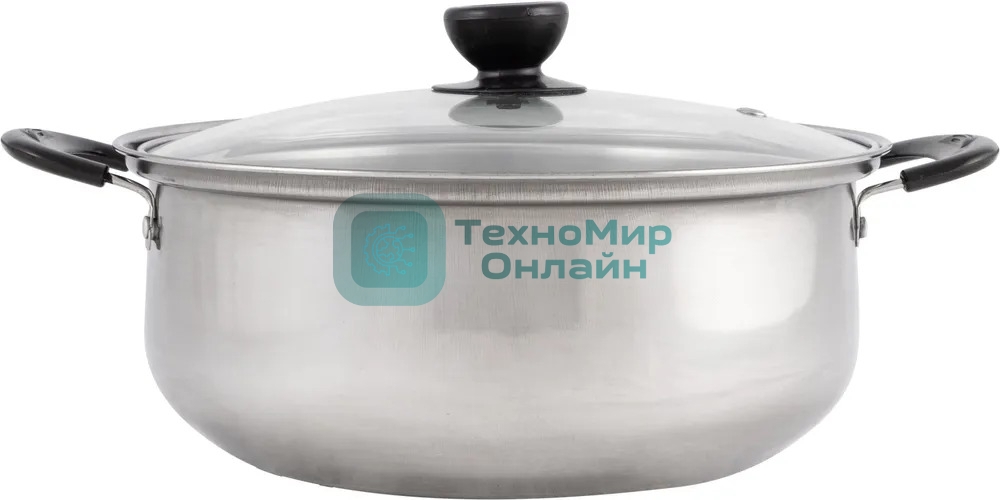 Кастрюля Promo, объем 2,9 л, из нержавеющей стали с крышкой из жаропрочного стекла 104615