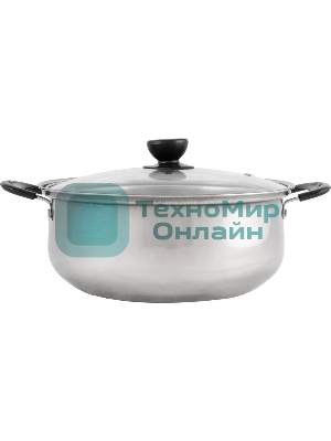 Кастрюля Promo, объем 2,9 л, из нержавеющей стали с крышкой из жаропрочного стекла 104615