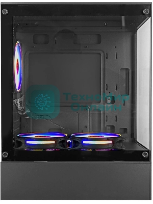Компьютерный корпус Ginzzu CL475 mATX FAN 3*12LC4 передняя панель Стекло