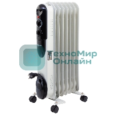 Обогреватель масляный MTX OCH-1500, белый, 1500 Вт, 15 м2, термостат