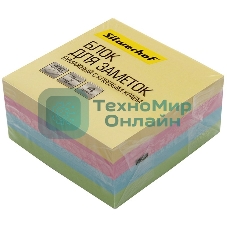 Блок самоклеящийся бумажный Silwerhof Daily 76x76мм 400лист. пастель 4цв.в упак.