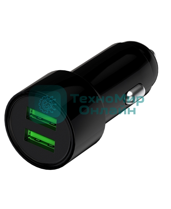 Автомобильное зарядное устройство Maxvi CCM-PS242 Plus T 2хUSB 2.4А + кабель Type-C 1м, черный