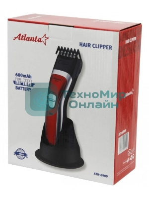 Машинка для стрижки Atlanta ATH-6909 (красный) аккумуляторная