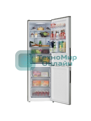 Холодильник Candy CFN6185SDC серебристый двухкамерный 191/91л морозилка снизу, No Frost