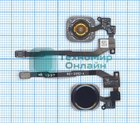 Кнопка HOME в сборе с механизмом и шлейфом для iPhone 5S, черная