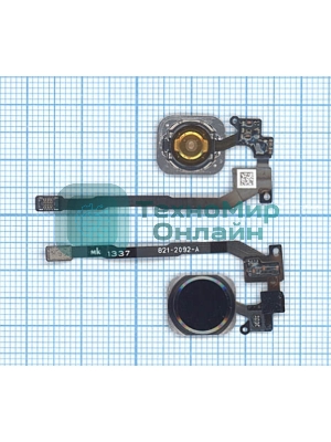 Кнопка HOME в сборе с механизмом и шлейфом для iPhone 5S, черная