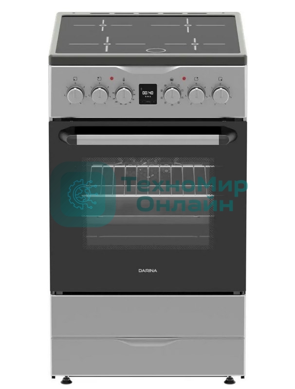 Плита электрическая DARINA PLS ECI241 616 1S серебристый, конфорок 4 электрических (индукционных), духовка 50 л, 50 см x 85 см x 60 см