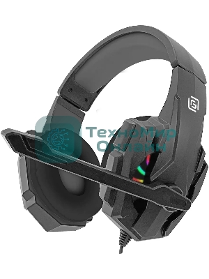 Гарнитура Oklick HS-L355G чёрный, проводная, 3.5 мм, подсветка