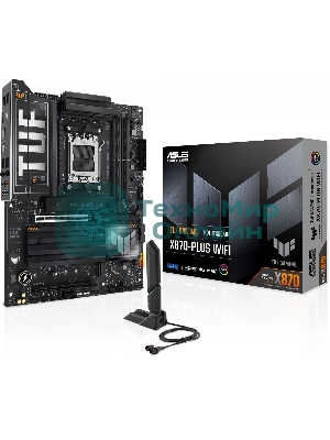 Материнская плата ASUS TUF GAMING X870-PLUS WIFI, AM5, AMD X870, 4xDDR5, 2xSATA, 4xM.2, 1xPCIe 5.0 x16, 1xPCIe 4.0 x4, 1xHDMI, 1xUSB-C 3.2 Gen 2, 1xUSB-C 3.2 Gen 2x2, 2xUSB-C 4.0, 1x 2.5Gb LAN, 1xUSB-A 2.0, 3xUSB-A 3.2 Gen 2, 4xUSB-A 3.2 Gen 1, 5x3.5 мм, Wi-Fi 7, ATX