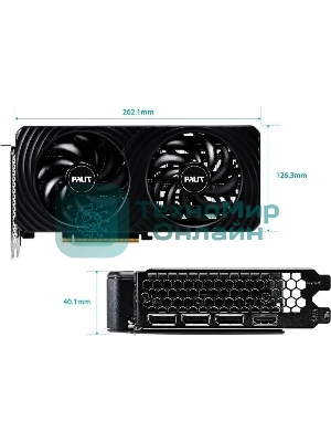 Видеокарта Palit RTX 5060 DUAL NV RTX 5060 8Gb 128bit GDDR7 2280/28000/HDMIx1/DPx3/HDCP Ret NE75060019P1-Gb2063D PCI-E 5.0