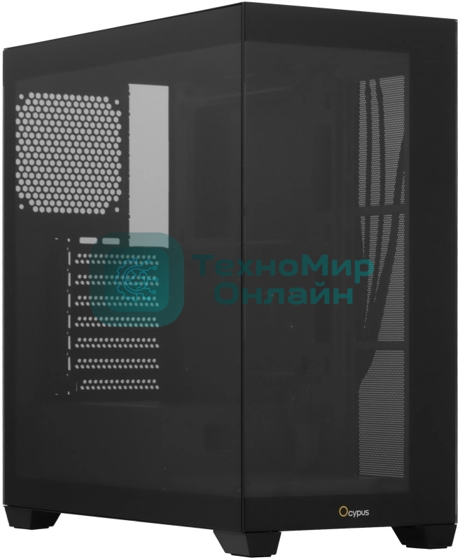 Компьютерный корпус Ocypus Gamma C72 BK ATX/win/black/no PSU/Tempered Glass