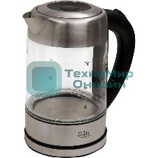 Чайник электрический Oasis K-7GS стальной+черный 1,7л. 2200Вт