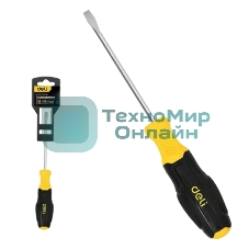 Отвертка шлицевая Deli DL6331501N 3х150мм сталь Cr-V, двухкомпонентная прорезиненная рукоять
