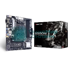 Материнская плата Biostar B550MX/E PRO, AM4, AMD B550, 4xDDR4, 4xSATA, 2xM.2, 1xPCIe 4.0 x16, 1xPCIe 3.0 x4, 1xDVI-D, 1xHDMI, 1xVGA, 1x1Gb LAN, 4xUSB-A 5Gbps, 2xUSB-A 2.0, 1xCOM, 3x3.5 мм, 7.1, mATX