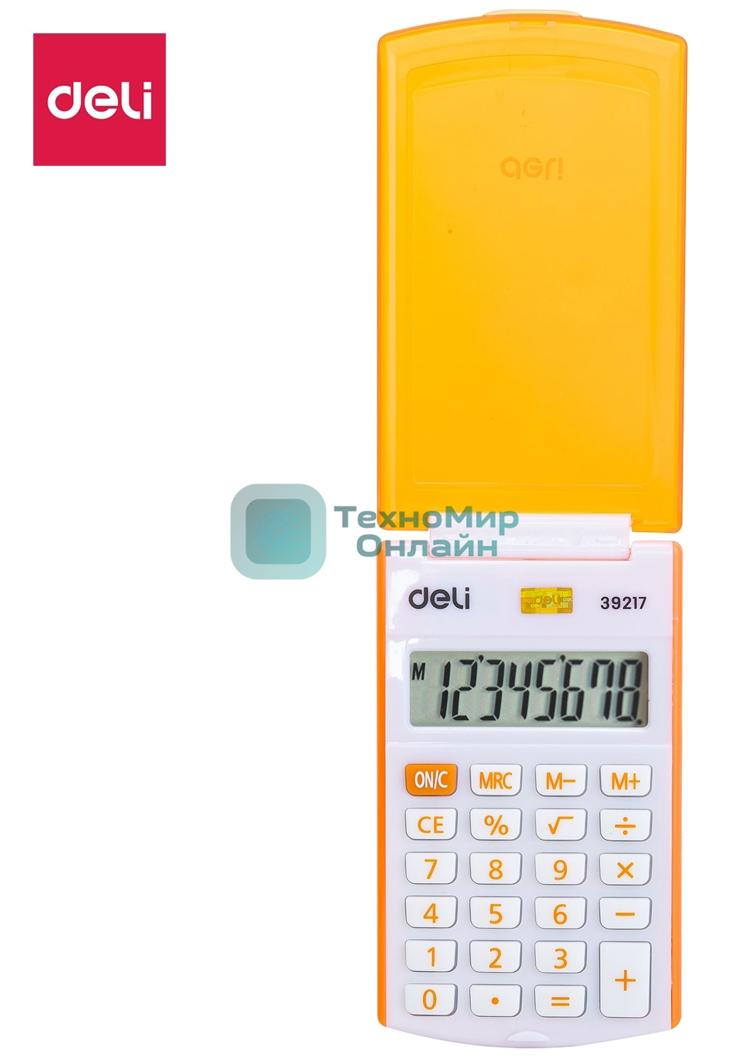 Калькулятор карманный Deli E39217/OR оранжевый 8-разр.