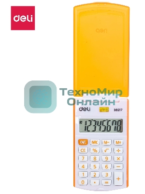Калькулятор карманный Deli E39217/OR оранжевый 8-разр.