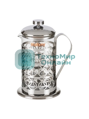 Френч-пресс MALLONY OLIMPIA, 800 мл, из жаропрочного стекла, в корп из нерж ст, T046-800ML (95092)