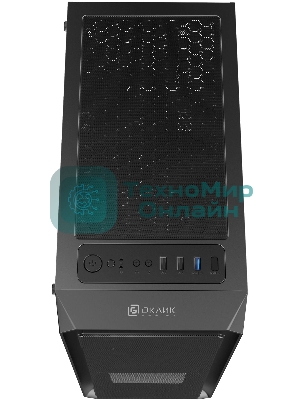 Компьютерный корпус Оклик OCC-MD301 черный без БП ATX 6x120мм 2xUSB2.0 1xUSB3.0 audio bott PSU