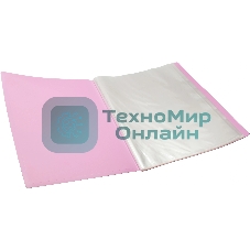 Папка-портфолио с 40 прозрачными вкладками Silwerhof Create SCR-P40PIN A4, пластик, 0.7мм, карман на лицевой стороне, розовый