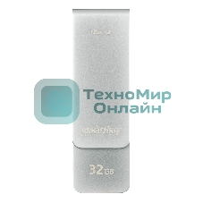 Флешка USB SmartBuy M1 Metal Grey (SB032GM1G), 32Gb, USB 3.0/3.2, R/W 130/40, серебристый