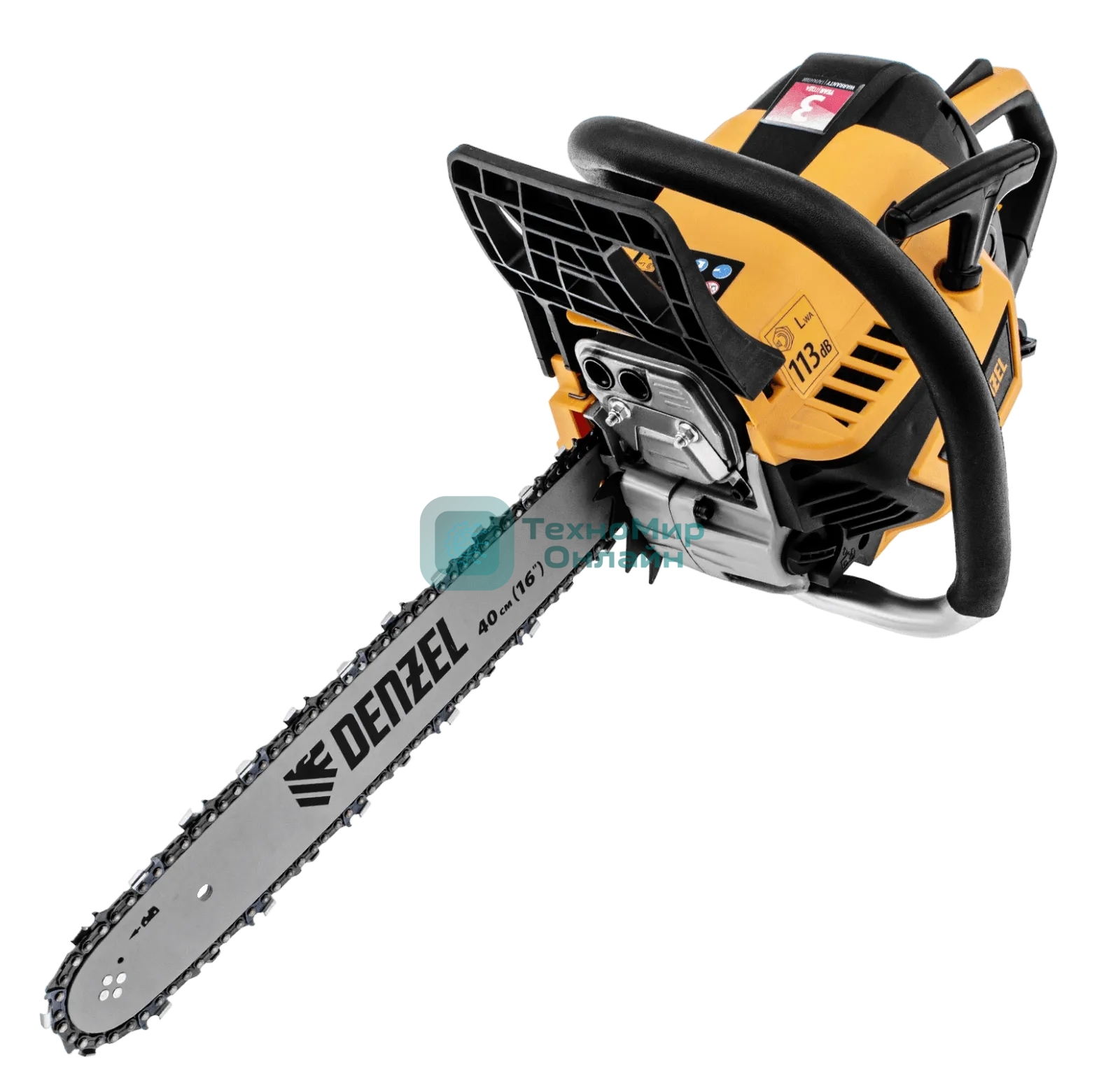 Пила цепная бензиновая Denzel DS-4516, шина 40 см, 45 см 3, 2,5 л.с., шаг 0,325, паз 1,5 мм, 64 зв