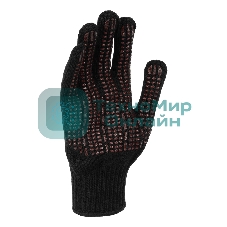 Перчатки трикотажные Сибртех акрил, усиленные, ПВХ-гель Протектор, черный, 10 класс