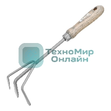 Рыхлитель трехзубый Palisad LUXE 100х345 мм, стальной, рукоятка из ясеня