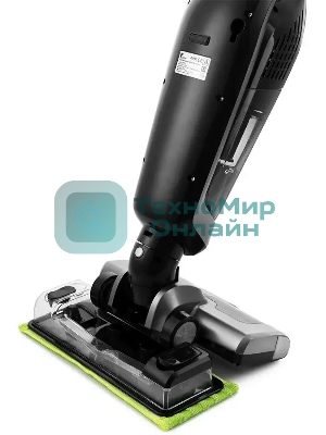 Пылесос вертикальный Kitfort KT-594 черный/серый, питание от аккумулятора, 45 Вт, уборка сухая/влажная, пылесборник 0,6 л