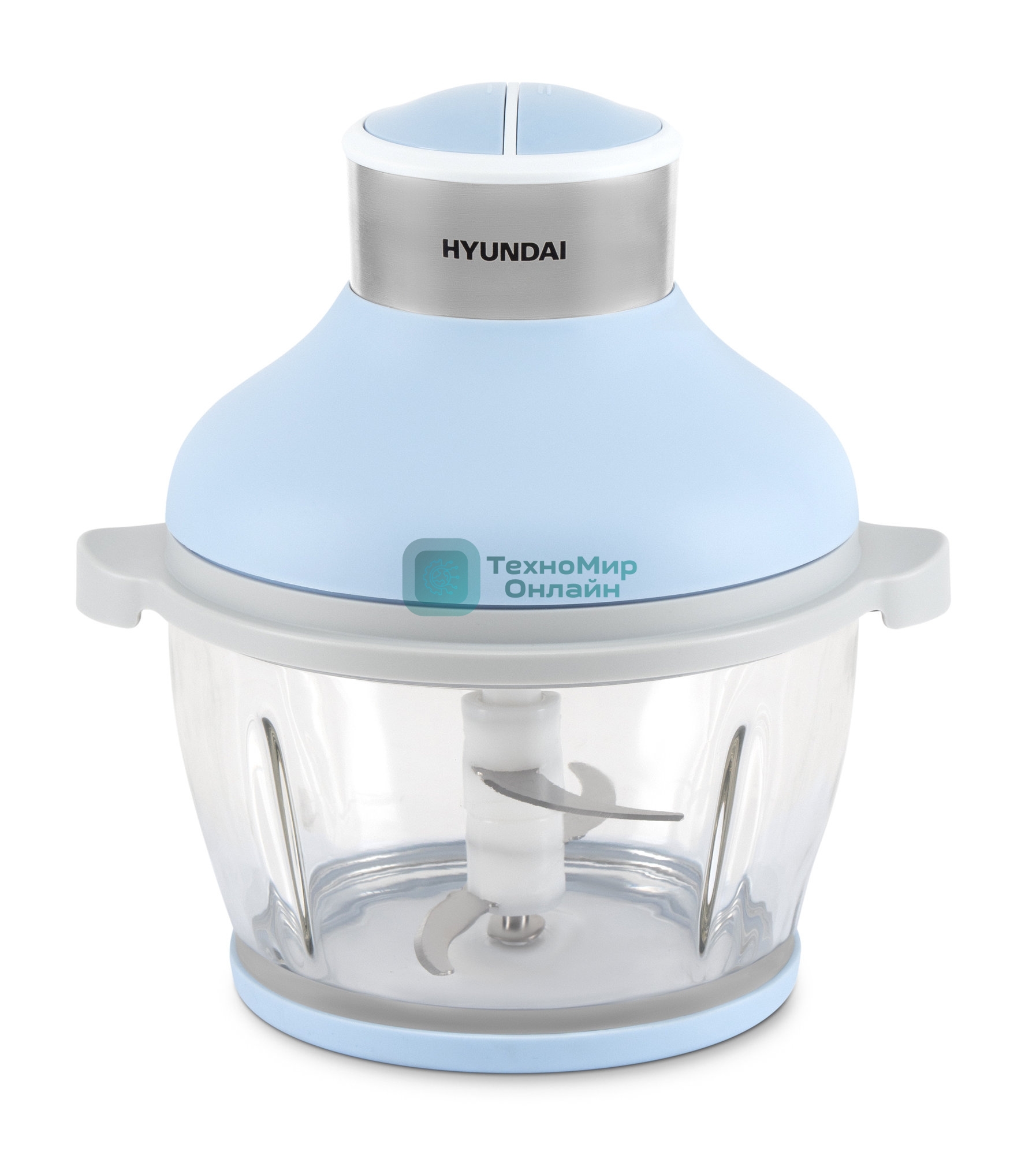 Измельчитель электрический Hyundai HYC-G4208 1.5л. 500Вт мята/серебристый