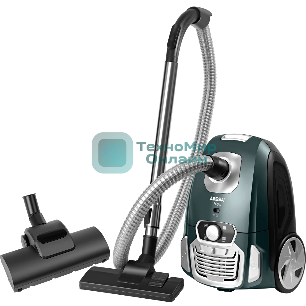 Пылесос Aresa AR-2403 зеленый/черный, 380/1800 Вт, уборка сухая, пылесборник мешок 3,5 л