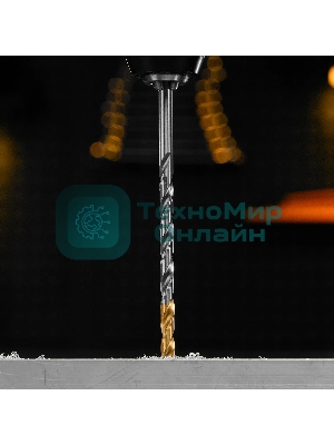 Сверло спиральное по металлу Denzel 6,5 х 148 мм, Р6М5, Golden Tip, удлиненное