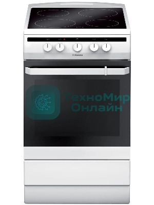 Плита электрическая Hansa FCCW54002 белый, конфорок 4 шт, духовка 68 л, 50 см x 85 см x 60 см