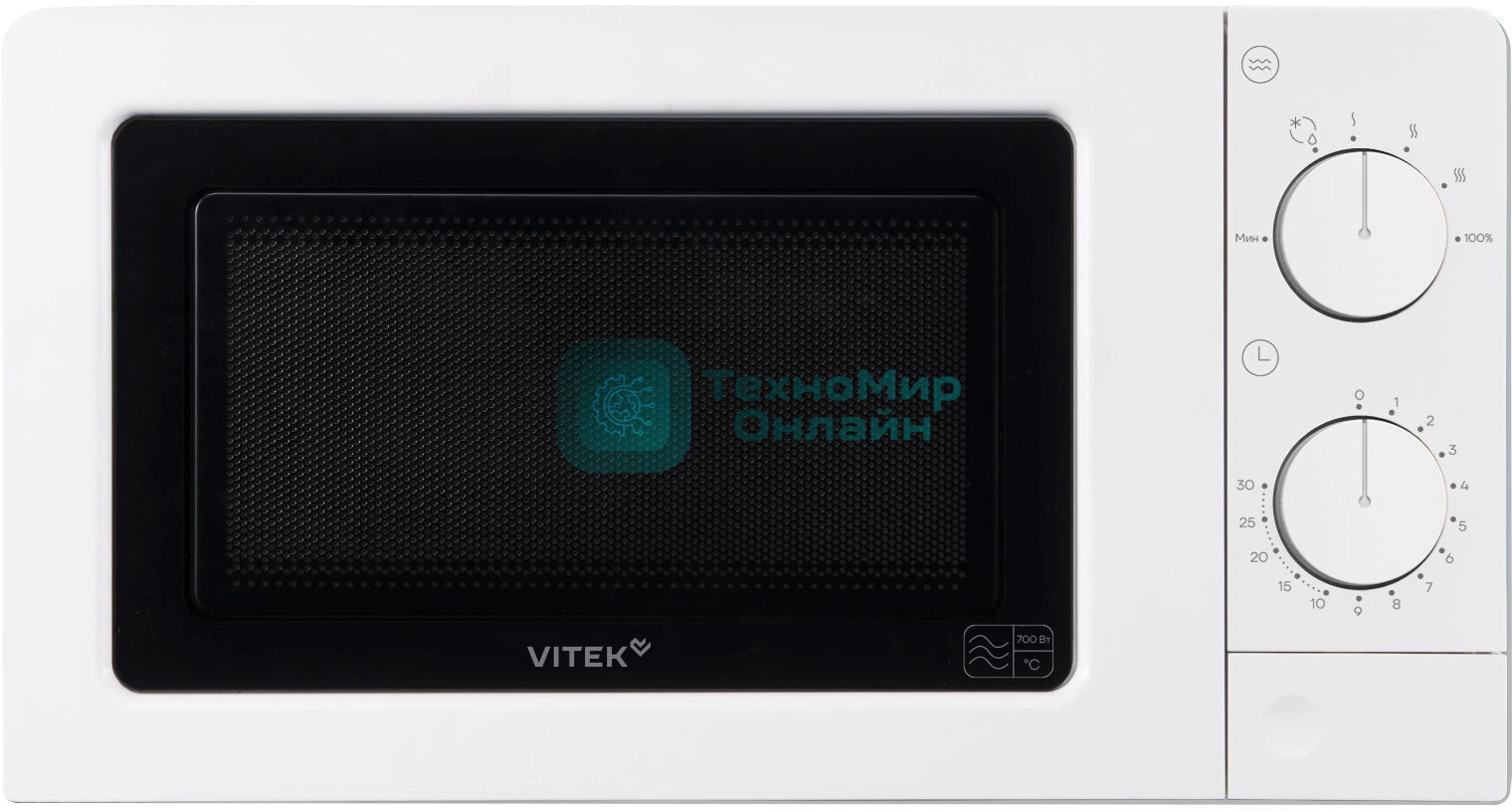Микроволновая печь Vitek VT-MW0820 белый, 20 л, 700 Вт, переключатели - поворотный механизм