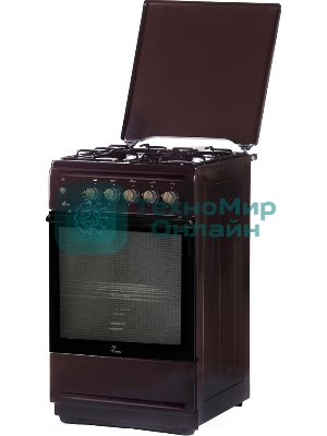 Плита газовая Flama N FG 24236 коричневый, конфорок 4 газовых, духовка 50 л, 50 см x 85 см x 60 см