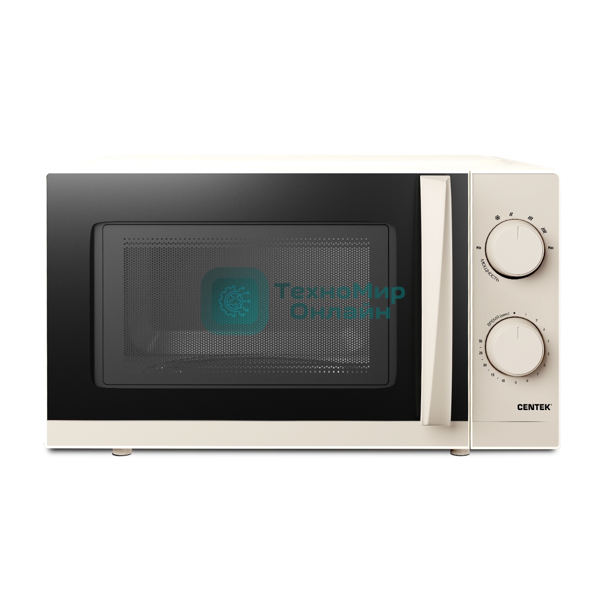 Микроволновая печь Centek CT-1571 бежевый, 20 л, 700 Вт, переключатели - поворотный механизм