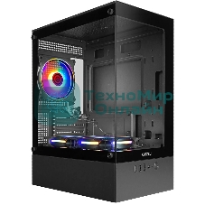 Компьютерный корпус Ginzzu CL475 mATX FAN 3*12LC4 передняя панель Стекло