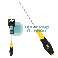 Отвертка шлицевая Deli DL6350751N 5х75мм сталь Cr-V, двухкомпонентная прорезиненная рукоять