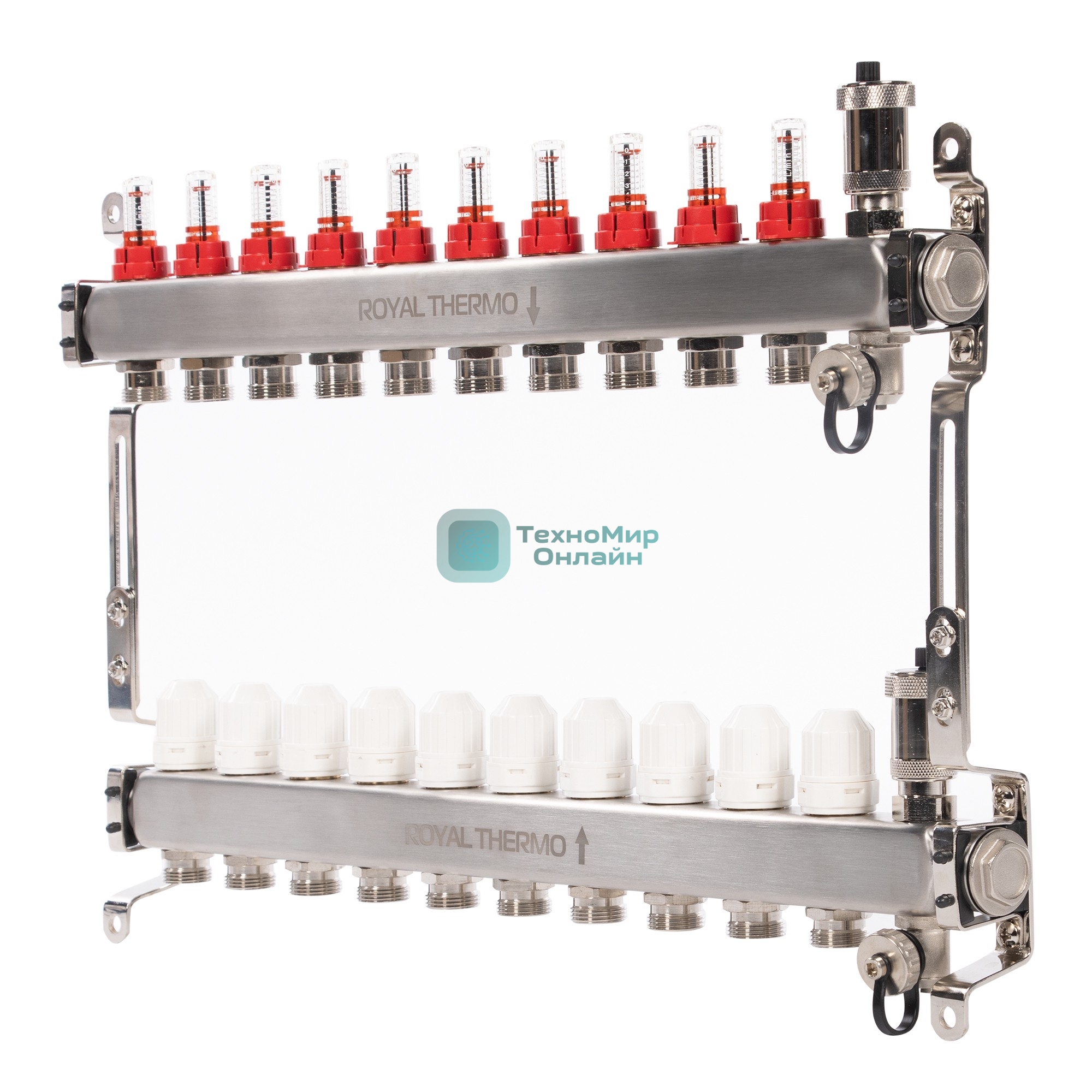 Коллектор Royal Thermo нерж. в сборе с расходомерами 1