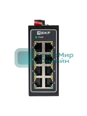 Коммутатор неуправляемый промышленный U-8T 8 портов 10/100Base-T(X) RJ45 монтаж на DIN-рейку TSX EKF TSX-U-8T