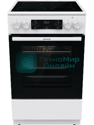 Плита электрическая Gorenje GECS5C70WA белый, конфорок 4 электрических, духовка 70 л, 50 см x 85 см x 59.4 см