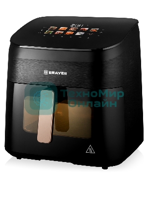 Аэрогриль Brayer BR2057 черный, 2200 Вт, 8.5 л, сенсор, 10 программ