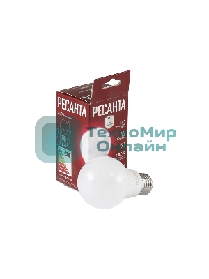 Лампа светодиодная Ресанта LL-R-A60-7W-230-4K-E27 груша, 7 Вт, нейтральный, Е27
