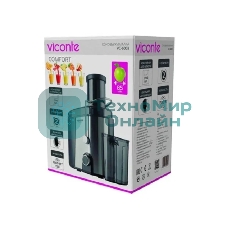 Соковыжималка Viconte VC-5002 серебристый, центробежная, 1200 Вт, 750 мл, механическое