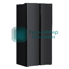Холодильник Hyundai CS4505F черная сталь двухкамерный Side by Side 271/165л морозилка сбоку