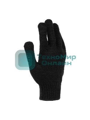 Перчатки трикотажные Сибртех акрил, усиленные, ПВХ-гель Протектор, черный, 10 класс