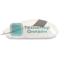 Мышь проводная Oklick 310M белый/серый, 2400 dpi, USB, кнопки - 4